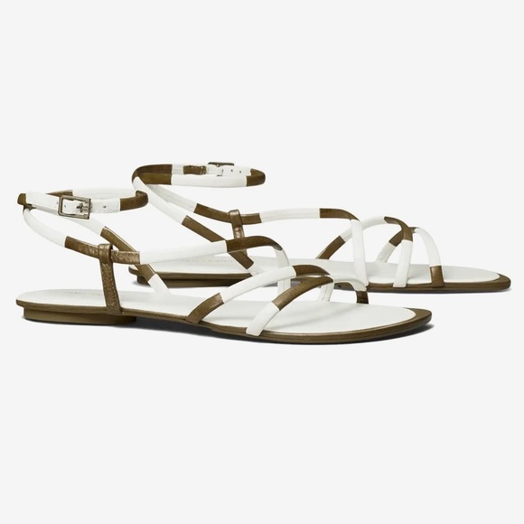 Tory Burch Split Mignon Strappy Flat Sandal size 8.5 new in box - Picture 2 of 5